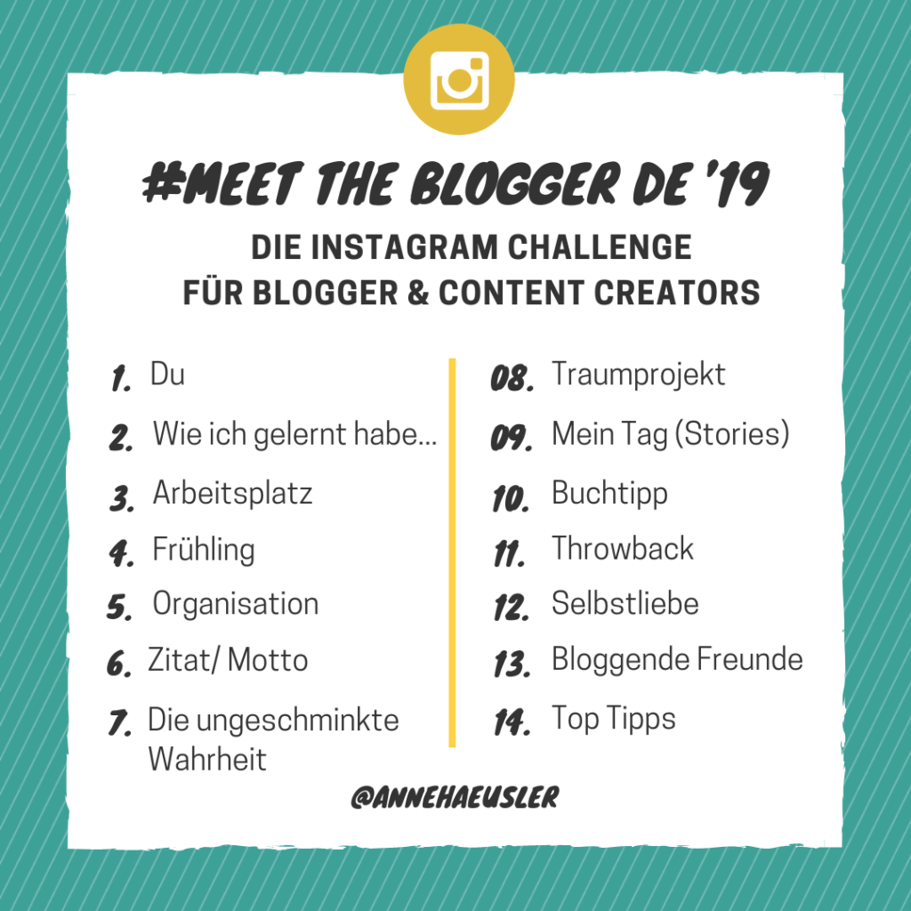 #MeettheBloggerDE19 Die Instagram Challenge für Blogger & Content Creators
