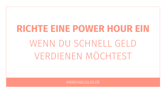 Richte eine Power Hour für dein Business ein